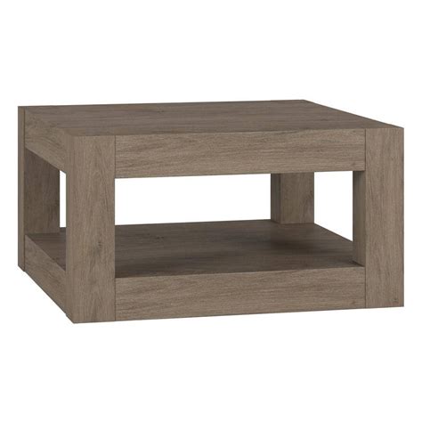 Meyer Cross Hughes 32 In Antiqued Gray Oak Square MDF Top Coffee Table