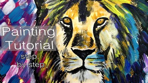 How To Paint A Lion Painting Tutorial Step By Step Youtube