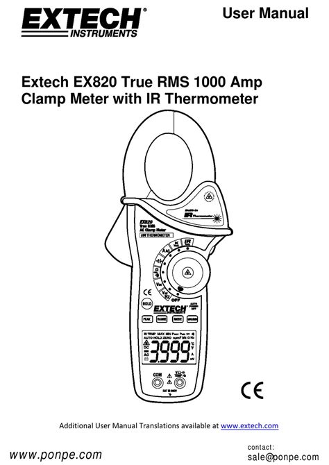 Extech Instruments Ex820 User Manual Pdf Download Manualslib