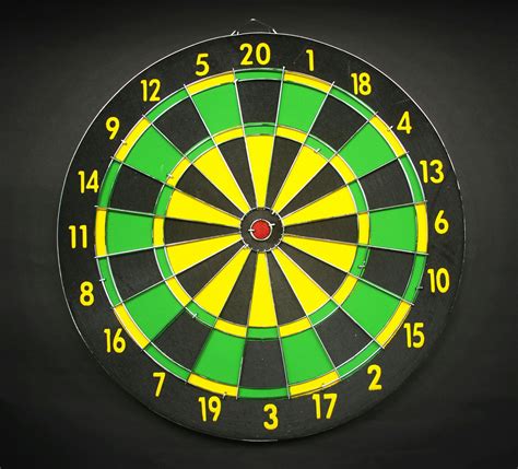 Green Yellow And Black Round Dart Board With Black Background · Free