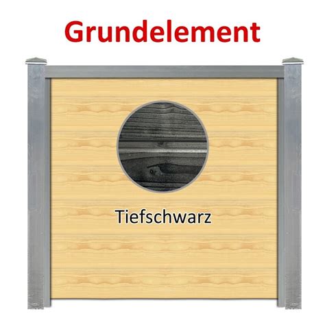 Sichtschutzzaun Bausatz Grundelement Alu Natur H Mm