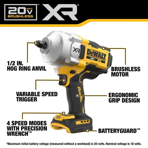 DEWALT 20V MAX 1/2 XR HIGH TORQUE Impact Wrench Kit DCF961GP1 - Acme Tools