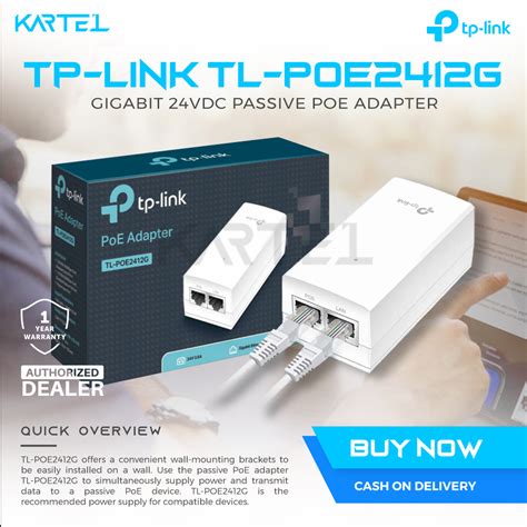 TP LINK TL POE2412G Gigabit 24Vdc Passive Poe Adapter Shopee Philippines