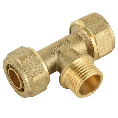 Tee Male Brass Compression Fittings For Pex Al Pex Pipe Factory Direct