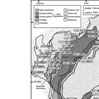 Geological Map Of The Alboran Domain Around The Beni Bousera Peridotite