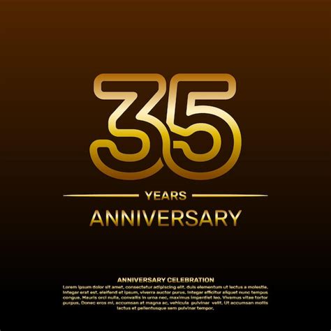 Premium Vector 35th Year Anniversary Design Template In Gold Color