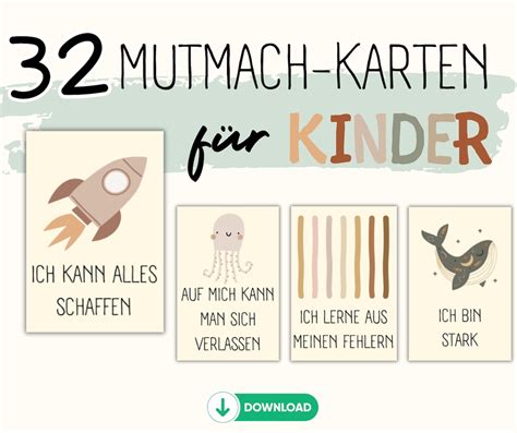 Mutmach Karten F R Selbstbewusste Kinder Zum Ausdrucken I