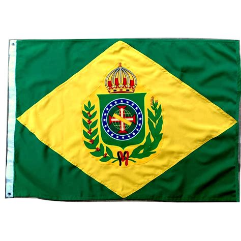 Bandeira Bordada Em Aplique Imperial Do Brasil Dupla Face X