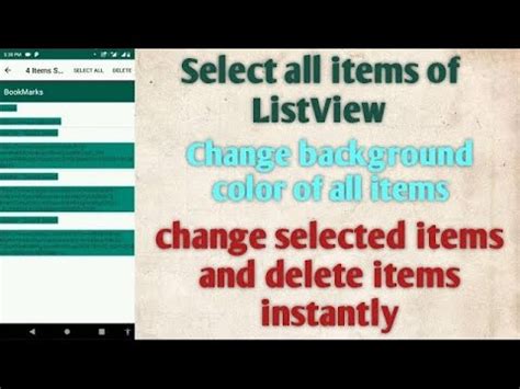 How To Select All Items In Listview And Delete All Items In Listview