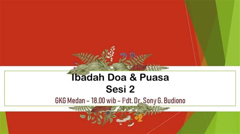 Ibadah Doa Puasa Sesi 1 GKG Medan 21 Desember 2022 YouTube