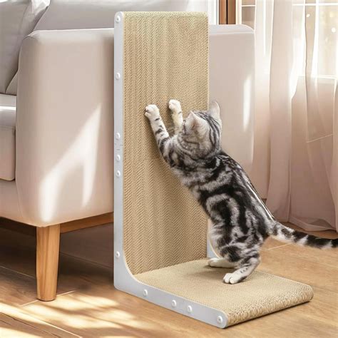Cardboard Cat Scratcher26 Inch L Shape Scratch Pad Wall Mounted
