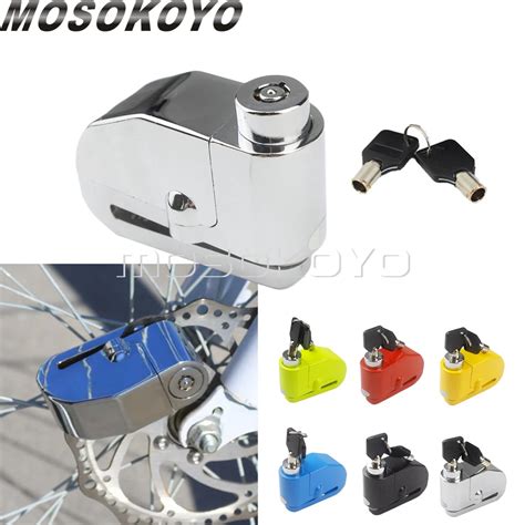 1pcx Chrome Waterproof Motorcycle Bicycle Alarm Lock Scooters Bike