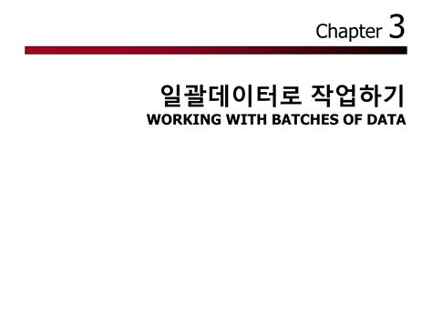 Ppt 일괄데이터로 작업하기 Working With Batches Of Data Powerpoint Presentation