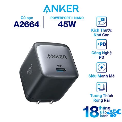 Mua Adapter Sạc ANKER Nano II 45W Type-C 713 GaN II PPS Có Thể Gấp Gọn ...
