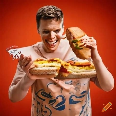 Quarterback Enjoying A Sub Sandwich Near A Playground On Craiyon