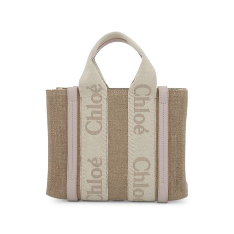 Chlo Small Woody Tote Bag In Wild Grey In Natural Lyst