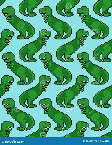 Tyrannosaurus Pixel Art Dinosaur T Rex Pixelated Bit Illustration