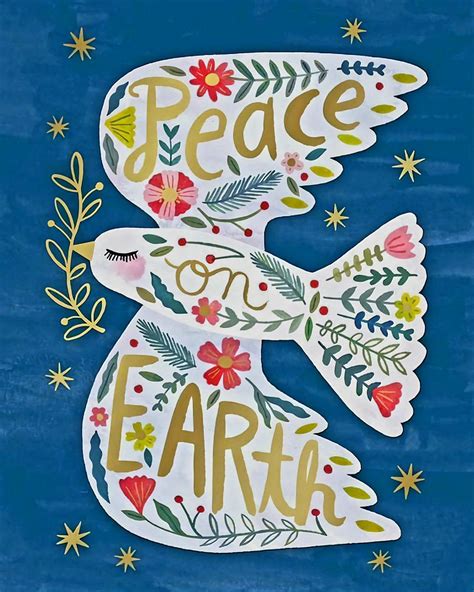 Pin By C K Tice On Peace Cards Christmas Art Dove Christmas Card