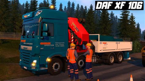 ETS2 1 46 DAF XF 106 RIGIDE TANDEM CRANE GRUE