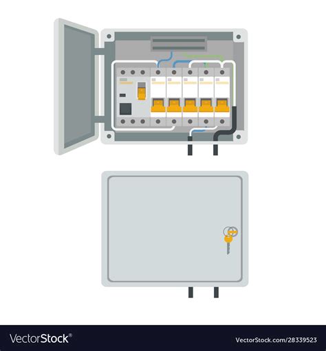 Fuse box electrical power switch panel Royalty Free Vector