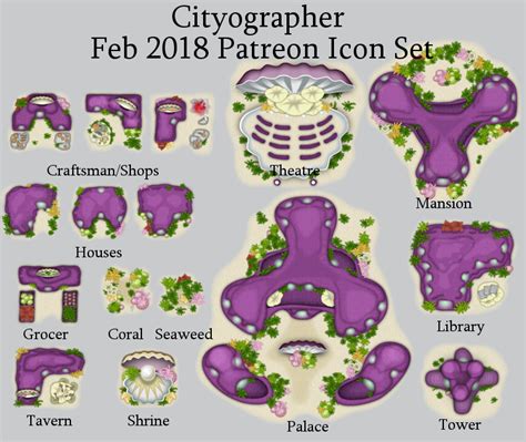 City Map Icons Patreon Preview Inkwell Ideas