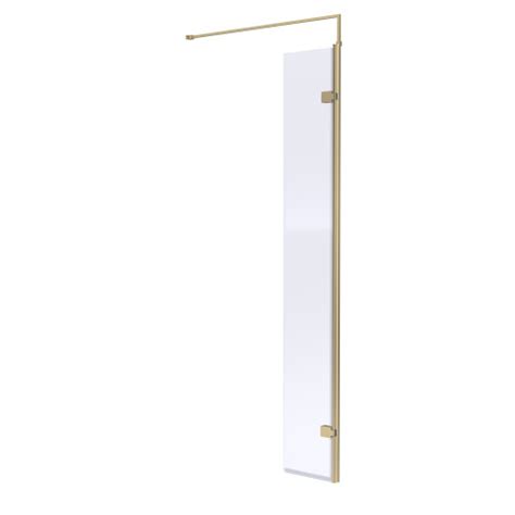 Hudson Reed Brushed Brass Frameless Swing Wetroom Screen