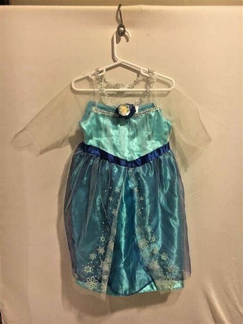 Disney Frozen Princess Anna And Elsa Dress Sz 4 6x Pur Gem