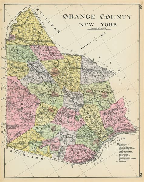 Orange County New York 1912 Map Replica Or Genuine Original Etsy