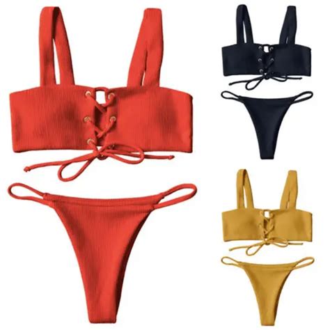 2018 New Arrivals Ladies Four Colors Bandage Push Up Padded Bra Bikini