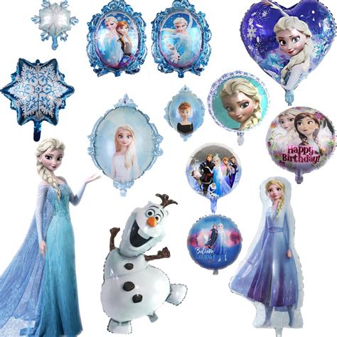 Frozen Balloon Foil Anna Elsa Olaf 2 Snowflakes Christmas Birthday