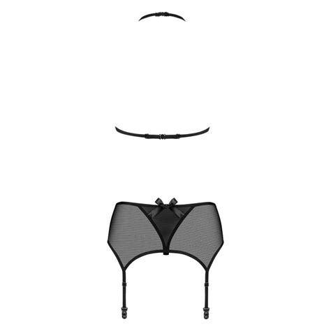 Sexy Completino Intimo Nero Con Reggicalze Merossa Obsessive Lingerie