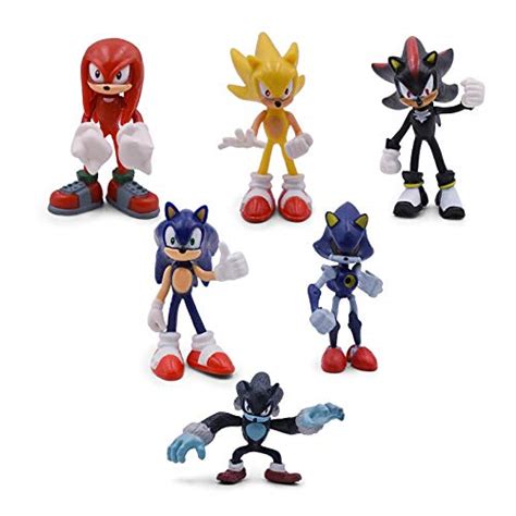 Buy 6 PCS Set Sonic Figures PVC Shadow Knuckles The Echi Amy Rose Tails