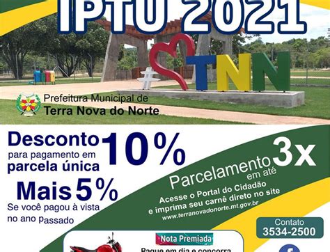 Prefeitura De Terra Nova Lança Iptu 2021 Com 10 De Desconto E Mais 5