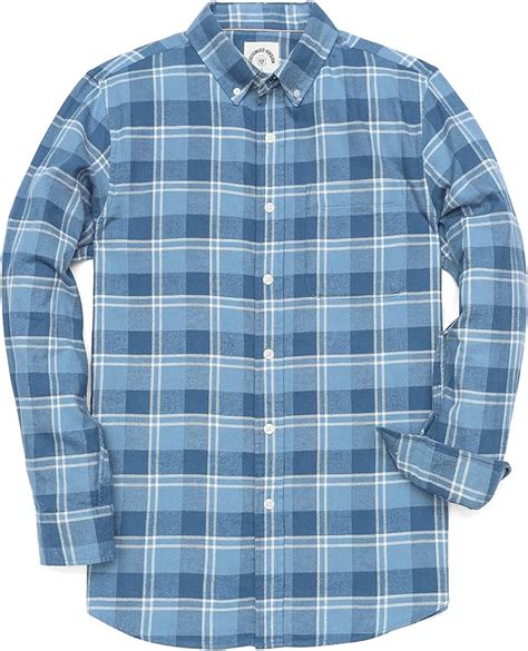 Dubinik Flanellhemd Herren Kariert Button Down Outdoor Baumwolle