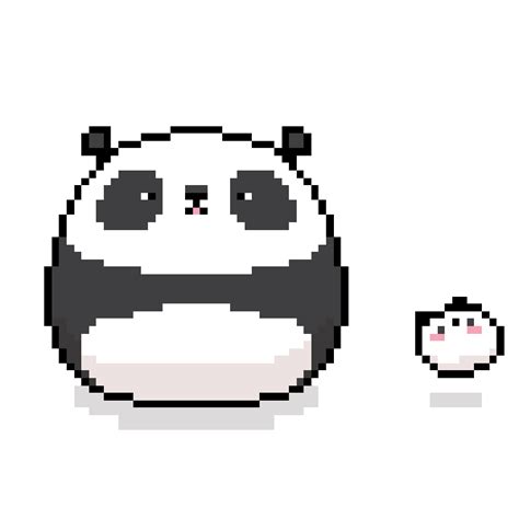 Cute Pixel Art of a Panda Face