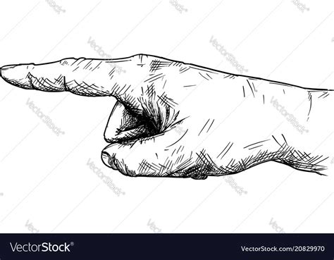 Artistic or drawing of hand with finger pointing Vector Image