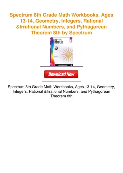 Ppt Spectrum 8th Grade Math Workbooks Ages 13 14 Geometry Integers Powerpoint Presentation