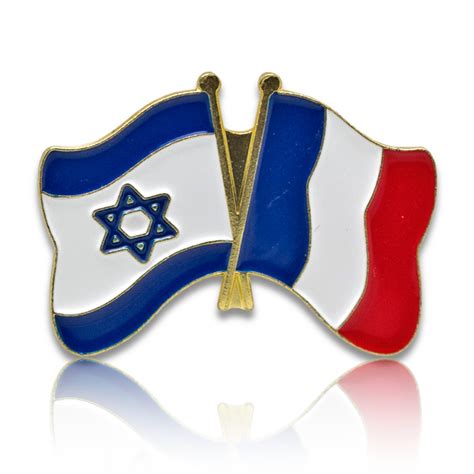 Lapel Pin - France - Israel Flag - Galilee Calendars