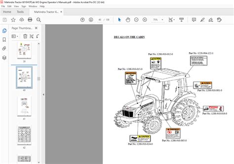 Mahindra Tractor 10 Series 4010 Hst Cab Operators Manual Pdf