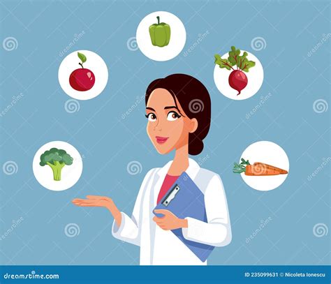 Nutritionist Doctor Surrounded By Fruits And Vegetables Concept