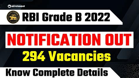 Rbi Grade B Notification Out Vacancies Know Complete