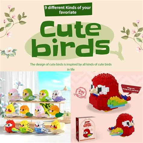 Cartoon Bird Series Blocos De Constru O De Pl Stico Conjunto De