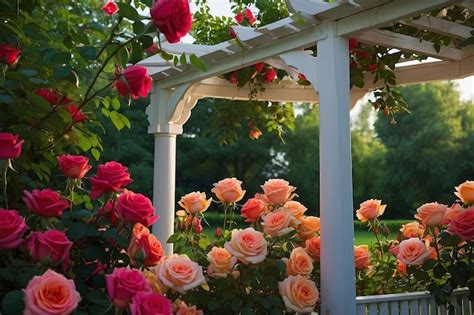 Premium Photo | A white gazebo with a white gazebo in the background