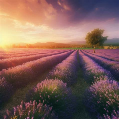 Lavender field background. Illustration AI Generative 23701901 Stock ...