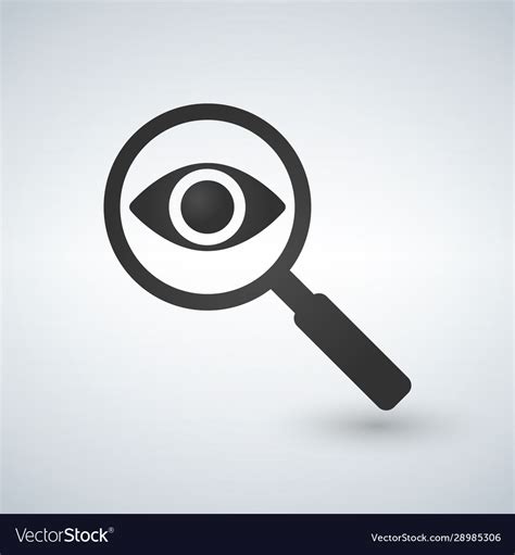 Magnifying Glass With Eye Icon Isolated On White Vector Image