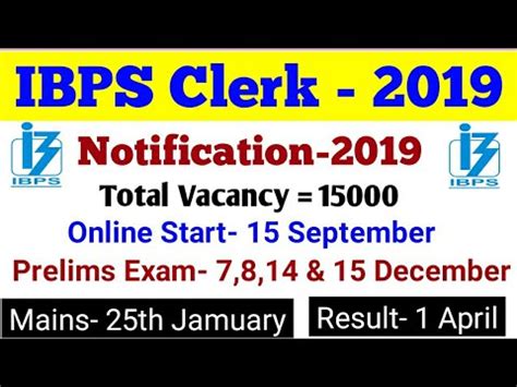 Ibps Clerk Notification Ibps Clerk Notification Total Vacancy