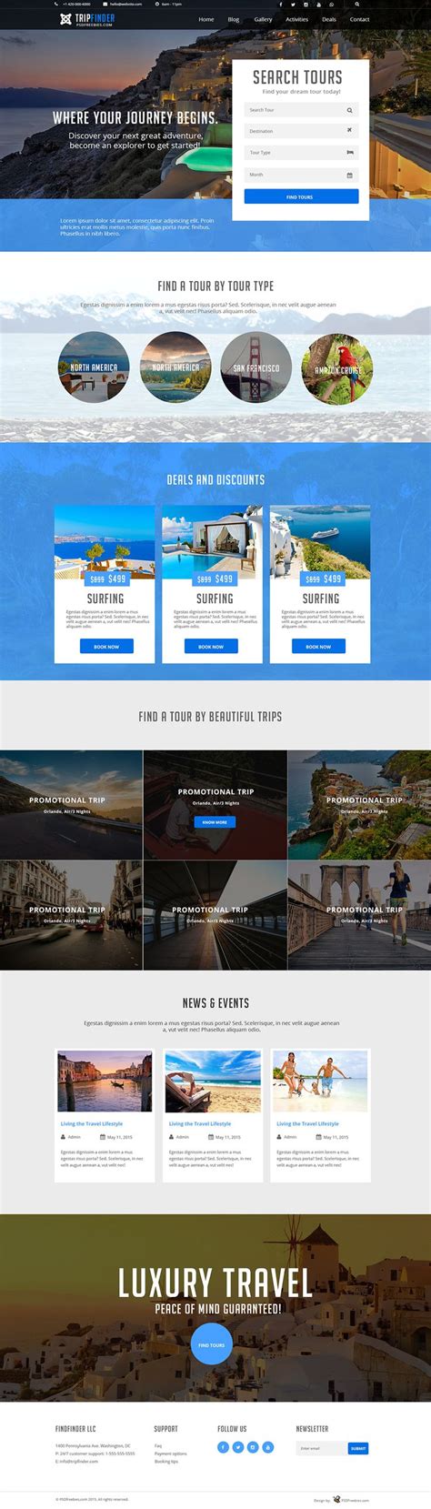 Free Tour and Travel Guide PSD Template | PSDFreebies.com | Travel ...