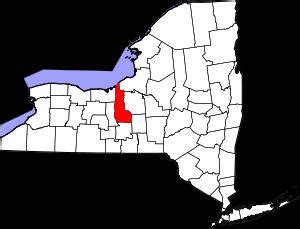 Cayuga County on the map of New York 2024. Cities, roads, borders and directions in Cayuga ...