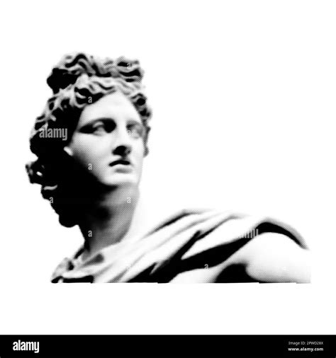 Halftone Greece Modern Statue Collage Design Element In Trendy