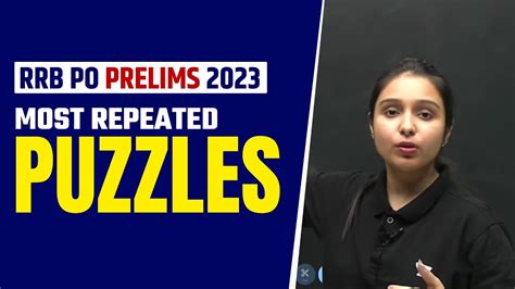 Most Repeated Puzzles Rrb Po Prelims Reasoning Parul Gera